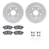 2512-76000 Geoperformance Drilled/Slotted Rotors w/5000 Advanced Brake Pads Kit & Hardware, 1992-1996 Lexus/Toyota/Scion, Positi - image 1