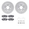 2512-76001 Geoperformance Drilled/Slotted Rotors w/5000 Advanced Brake Pads Kit & Hardware, 1997-2001 Lexus/Toyota/Scion, Positi - image 1