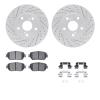 2512-76005 Geoperformance Drilled/Slotted Rotors w/5000 Advanced Brake Pads Kit & Hardware, 2002-2006 Lexus/Toyota/Scion, Positi - image 1