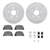 2512-76010 Geoperformance Drilled/Slotted Rotors w/5000 Advanced Brake Pads Kit & Hardware, 2000-2001 Lexus/Toyota/Scion, Positi - image 1