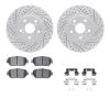 2512-76012 Geoperformance Drilled/Slotted Rotors w/5000 Advanced Brake Pads Kit & Hardware, 2004-2004 Lexus/Toyota/Scion, Positi - image 1