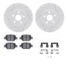 2512-76016 Geoperformance Drilled/Slotted Rotors w/5000 Advanced Brake Pads Kit & Hardware, 2000-2010 Lexus/Toyota/Scion, Positi - image 1
