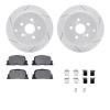 2512-76019 Geoperformance Drilled/Slotted Rotors w/5000 Advanced Brake Pads Kit & Hardware, 2005-2010 Lexus/Toyota/Scion, Positi - image 1