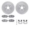 2512-76027 Geoperformance Drilled/Slotted Rotors w/5000 Advanced Brake Pads Kit & Hardware, 2002-2006 Lexus/Toyota/Scion, Positi - image 1