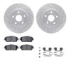 2512-76028 Geoperformance Drilled/Slotted Rotors w/5000 Advanced Brake Pads Kit & Hardware, 2004-2010 Lexus/Toyota/Scion, Positi - image 1