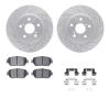 2512-76029 Geoperformance Drilled/Slotted Rotors w/5000 Advanced Brake Pads Kit & Hardware, 2002-2003 Lexus/Toyota/Scion, Positi - image 1