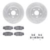 2512-76030 Geoperformance Drilled/Slotted Rotors w/5000 Advanced Brake Pads Kit & Hardware, 2006-2015 Lexus/Toyota/Scion, Positi - image 1