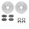 2512-76031 Geoperformance Drilled/Slotted Rotors w/5000 Advanced Brake Pads Kit & Hardware, 2014-2015 Lexus/Toyota/Scion, Positi - image 1