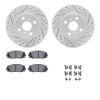2512-76037 Geoperformance Drilled/Slotted Rotors w/5000 Advanced Brake Pads Kit & Hardware, 2006-2018 Lexus/Toyota/Scion, Positi - image 1