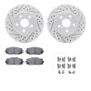 2512-76045 Geoperformance Drilled/Slotted Rotors w/5000 Advanced Brake Pads Kit & Hardware, 2010-2017 Lexus/Toyota/Scion, Positi - image 1