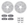 2512-76057 Geoperformance Drilled/Slotted Rotors w/5000 Advanced Brake Pads Kit & Hardware, Fits Select Lexus/Toyota/Scion, Posi - image 1