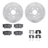 2512-76058 Geoperformance Drilled/Slotted Rotors w/5000 Advanced Brake Pads Kit & Hardware, Fits Select Lexus/Toyota/Scion, Posi - image 1