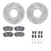 2512-76074 Geoperformance Drilled/Slotted Rotors w/5000 Advanced Brake Pads Kit & Hardware, 1995-2004 Lexus/Toyota/Scion, Positi - image 1