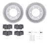 2512-76076 Geoperformance Drilled/Slotted Rotors w/5000 Advanced Brake Pads Kit & Hardware, 1995-2004 Lexus/Toyota/Scion, Positi - image 1