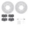 2512-76077 Geoperformance Drilled/Slotted Rotors w/5000 Advanced Brake Pads Kit & Hardware, 1995-2004 Lexus/Toyota/Scion, Positi - image 1