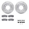 2512-76116 Geoperformance Drilled/Slotted Rotors w/5000 Advanced Brake Pads Kit & Hardware, 1998-2007 Lexus/Toyota/Scion, Positi - image 1