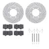 2512-76145 Geoperformance Drilled/Slotted Rotors w/5000 Advanced Brake Pads Kit & Hardware, 2000-2007 Lexus/Toyota/Scion, Positi - image 1