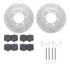 2512-76147 Geoperformance Drilled/Slotted Rotors w/5000 Advanced Brake Pads Kit & Hardware, Fits Select Lexus/Toyota/Scion, Posi - image 1