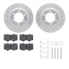 2512-76148 Geoperformance Drilled/Slotted Rotors w/5000 Advanced Brake Pads Kit & Hardware, Fits Select Lexus/Toyota/Scion, Posi - image 1