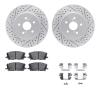 2512-76151 Geoperformance Drilled/Slotted Rotors w/5000 Advanced Brake Pads Kit & Hardware, 2004-2009 Lexus/Toyota/Scion, Positi - image 1