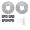 2512-76161 Geoperformance Drilled/Slotted Rotors w/5000 Advanced Brake Pads Kit & Hardware, Fits Select Lexus/Toyota/Scion, Posi - image 1