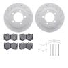 2512-76162 Geoperformance Drilled/Slotted Rotors w/5000 Advanced Brake Pads Kit & Hardware, 2008-2021 Lexus/Toyota/Scion, Positi - image 1
