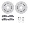 2512-76164 Geoperformance Drilled/Slotted Rotors w/5000 Advanced Brake Pads Kit & Hardware, 2008-2021 Lexus/Toyota/Scion, Positi - image 1