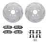 2512-76165 Geoperformance Drilled/Slotted Rotors w/5000 Advanced Brake Pads Kit & Hardware, 2008-2013 Lexus/Toyota/Scion, Positi - image 1