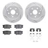 2512-76177 Geoperformance Drilled/Slotted Rotors w/5000 Advanced Brake Pads Kit & Hardware, 2006-2018 Lexus/Toyota/Scion, Positi - image 1