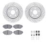 2512-76183 Geoperformance Drilled/Slotted Rotors w/5000 Advanced Brake Pads Kit & Hardware, Fits Select Lexus/Toyota/Scion, Posi - image 1
