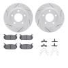 2512-80004 Geoperformance Drilled/Slotted Rotors w/5000 Advanced Brake Pads Kit & Hardware, 1993-1997 Ford/Lincoln/Mercury/Mazda - image 1
