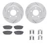 2512-80005 Geoperformance Drilled/Slotted Rotors w/5000 Advanced Brake Pads Kit & Hardware, 2001-2003 Ford/Lincoln/Mercury/Mazda - image 1