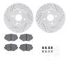 2512-80006 Geoperformance Drilled/Slotted Rotors w/5000 Advanced Brake Pads Kit & Hardware, 1994-2002 Ford/Lincoln/Mercury/Mazda - image 1