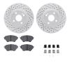 2512-80007 Geoperformance Drilled/Slotted Rotors w/5000 Advanced Brake Pads Kit & Hardware, 2001-2005 Ford/Lincoln/Mercury/Mazda - image 1