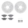 2512-80015 Geoperformance Drilled/Slotted Rotors w/5000 Advanced Brake Pads Kit & Hardware, 2004-2013 Ford/Lincoln/Mercury/Mazda - image 1