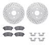 2512-80022 Geoperformance Drilled/Slotted Rotors w/5000 Advanced Brake Pads Kit & Hardware, 2011-2015 Ford/Lincoln/Mercury/Mazda - image 1