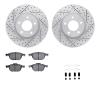 2512-80031 Geoperformance Drilled/Slotted Rotors w/5000 Advanced Brake Pads Kit & Hardware, 2004-2015 Ford/Lincoln/Mercury/Mazda - image 1