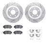 2512-80075 Geoperformance Drilled/Slotted Rotors w/5000 Advanced Brake Pads Kit & Hardware, 2013-2015 Ford/Lincoln/Mercury/Mazda - image 1