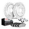 2512-84000 Geoperformance Drilled/Slotted Rotors w/5000 Advanced Brake Pads Kit & Hardware, 1967-1980 Multiple Makes/Models, Pos - image 1