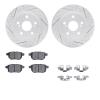 2512-91000 Geoperformance Drilled/Slotted Rotors w/5000 Advanced Brake Pads Kit & Hardware, 2011-2016 Lexus/Toyota/Scion, Positi - image 1