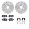 2512-91004 Geoperformance Drilled/Slotted Rotors w/5000 Advanced Brake Pads Kit & Hardware, 2004-2006 Lexus/Toyota/Scion, Positi - image 1