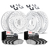 2514-03060 Geoperformance Drilled/Slotted Rotors w/5000 Advanced Brake Pads Kit & Hardware, 2012-2017 Kia/Hyundai/Genesis, Posit - image 1