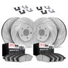 2514-13006 Geoperformance Drilled/Slotted Rotors w/5000 Advanced Brake Pads Kit & Hardware, 2005-2007 Subaru, Position: Front an - image 1