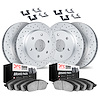 2514-46037 Geoperformance Drilled/Slotted Rotors w/5000 Advanced Brake Pads Kit & Hardware, 2004-2009 GM, Position: Front and Re - image 1