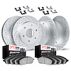 2514-52008 Geoperformance Drilled/Slotted Rotors w/5000 Advanced Brake Pads Kit & Hardware, 2006-2006 GM, Position: Front and Re - image 1