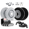 2514-54045 Geoperformance Slotted Brake Rotors w/5000 Advanced Brake Pads/Drums/Shoes & Hardware Kit, 2001-2007 Ford/Lincoln/Mer - image 1