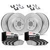2514-63004 Geoperformance Drilled/Slotted Rotors w/5000 Advanced Brake Pads Kit & Hardware, Fits Select Mercedes-Benz, Position: