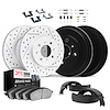 2514-76022 Geoperformance Drilled/Slotted Rotors w/5000 Advanced Brake Pads/Drums/Shoes & Hardware Kit, 1998-2002 Multiple Makes - image 1