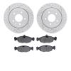 2602-20003 Geoperformance Drilled/Slotted Rotors w/5000 Euro Ceramic Brake Pads Kit, 1997-2006 Jaguar, Position: Rear - image 1