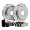 2602-20015 Geoperformance Slotted Brake Rotors w/5000 Euro Ceramic Brake Pads Kit, 2001-2004 Multiple Makes/Models, Position: Re